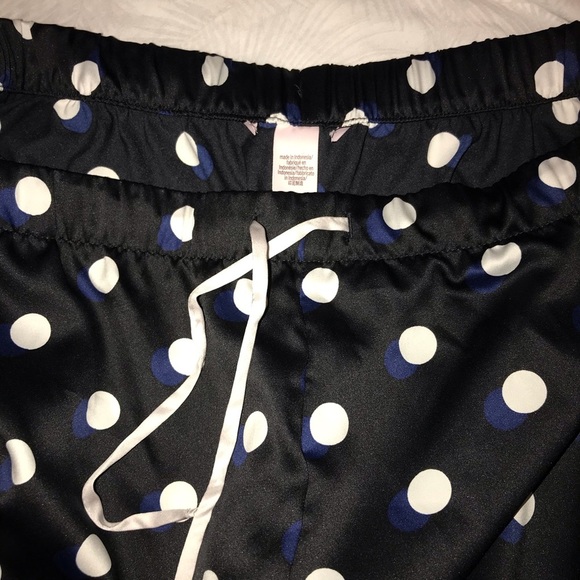 VICTORIA'S SECRET Pocket Satin Pant L long Pants polka dot - Picture 2 of 4